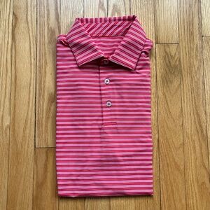 Southern Tide Men’s Brrr Short Sleeve Performance Polo Shirt Medium Red White